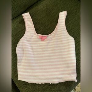 Stoney Clover Lane Pink and White Striped Tank Top